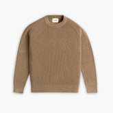 Ribbed Crewneck Sweater | Camel — front view