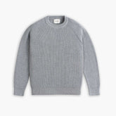 Ribbed Crewneck Sweater | Light Grey — front view
